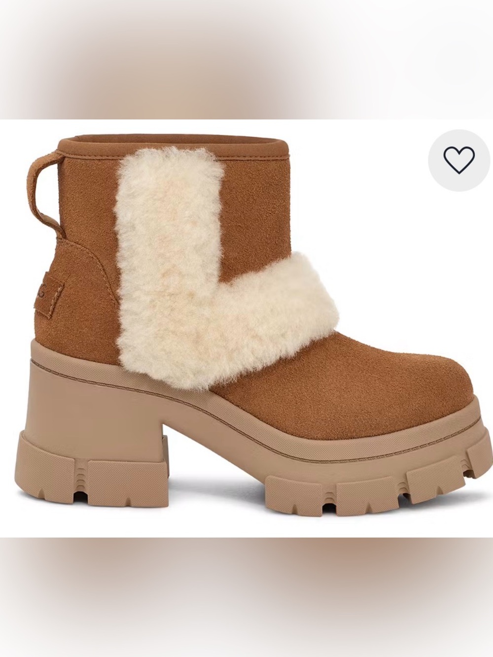 Ugg SUNBURST CHESTNUT SHEARLING PULL ON BOOTS US 7.5 RARE NEW